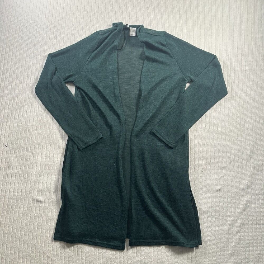 Divided H&M Womens Small Dark Green Open Front Long Cardigan